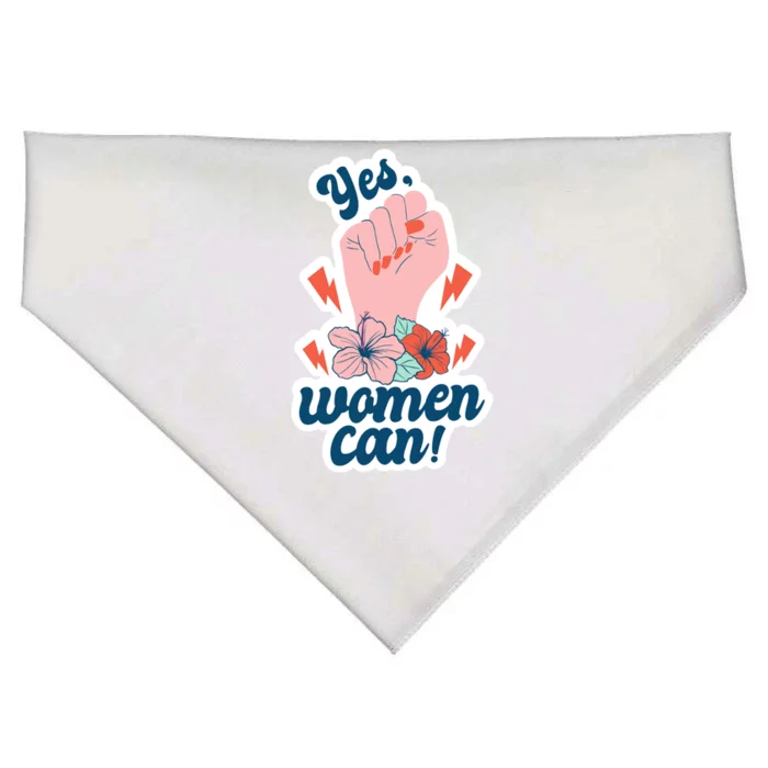 Yes Women Can Floral USA-Made Doggie Bandana