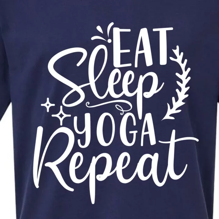 Yoga Eat Sleep Yoga And Repeat Cute Yoga Merch Gift Sueded Cloud Jersey T-Shirt