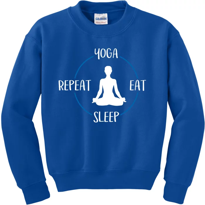 Yoga Eat Sleep Repeat Gift For Yogis And Yoga Lovers Great Gift Kids Sweatshirt