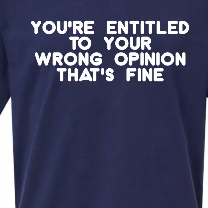 You're Entitled To Your Wrong Opinion That's Fine Funny Gift Sueded Cloud Jersey T-Shirt