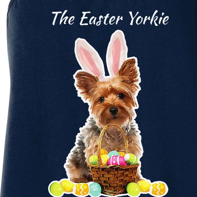 Yorkie Easter Yorkshire Terrier Bunny Rabbit Ears Women's Racerback Tank