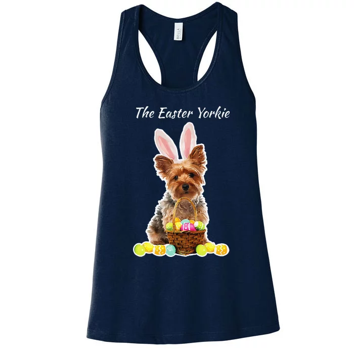 Yorkie Easter Yorkshire Terrier Bunny Rabbit Ears Women's Racerback Tank