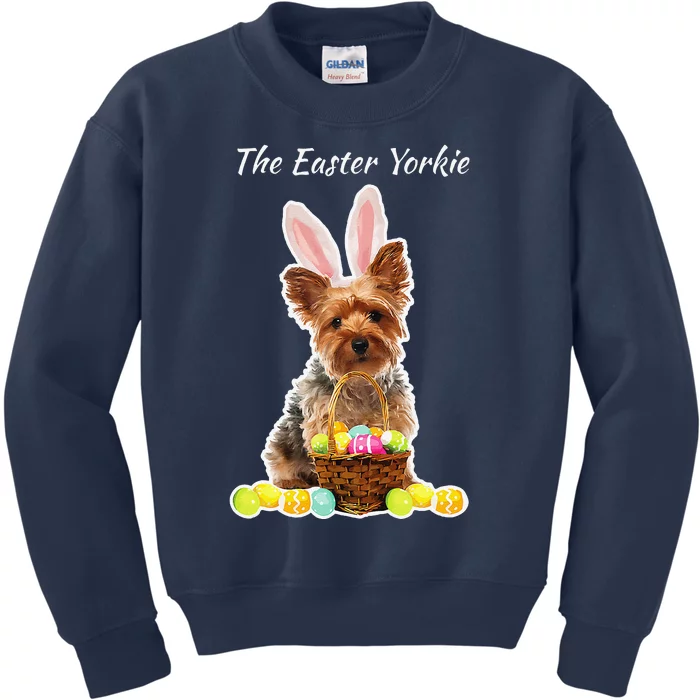 Yorkie Easter Yorkshire Terrier Bunny Rabbit Ears Kids Sweatshirt