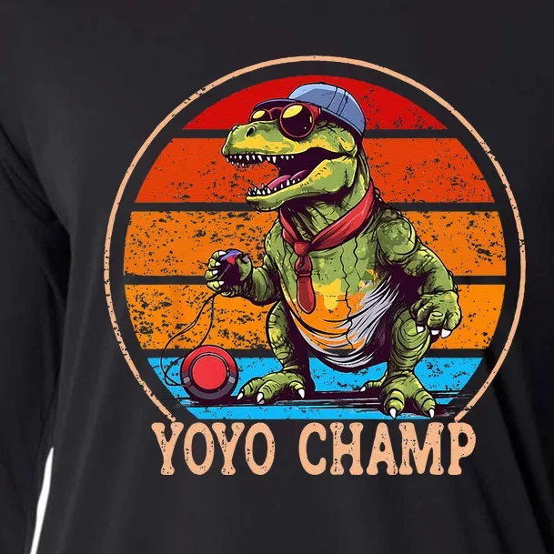 YoYo For Adults And Kids Retro Sunset Trex YoYo Cooling Performance Long Sleeve Crew