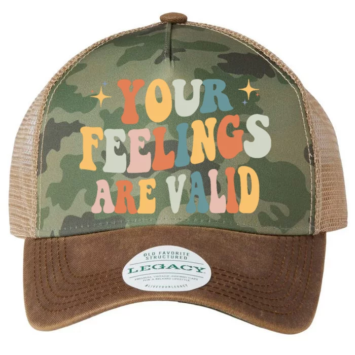 Your Feelings Are Valid Cute Retrotal Health Awareness Legacy Tie Dye Trucker Hat