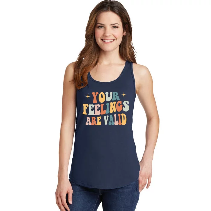 Your Feelings Are Valid Cute Retrotal Health Awareness Ladies Essential Tank