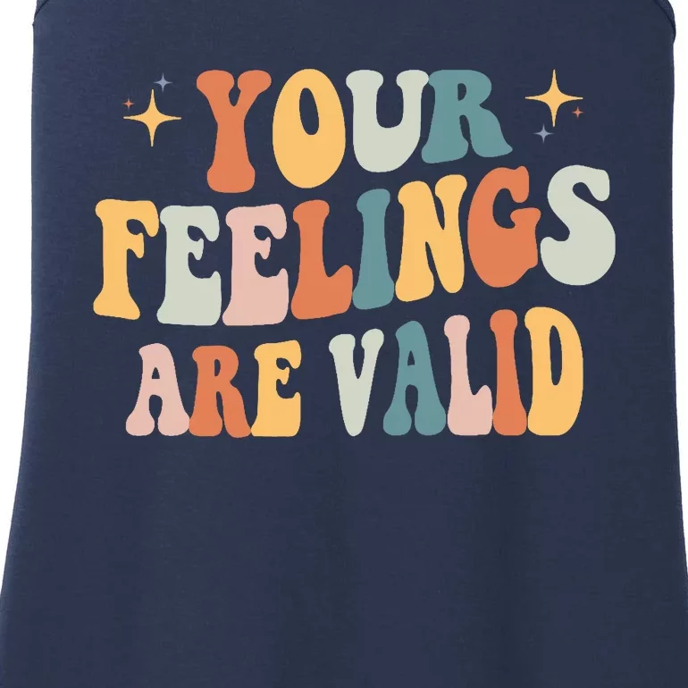 Your Feelings Are Valid Cute Retrotal Health Awareness Ladies Essential Tank