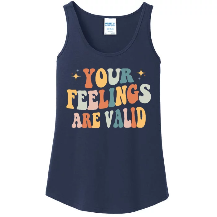 Your Feelings Are Valid Cute Retrotal Health Awareness Ladies Essential Tank