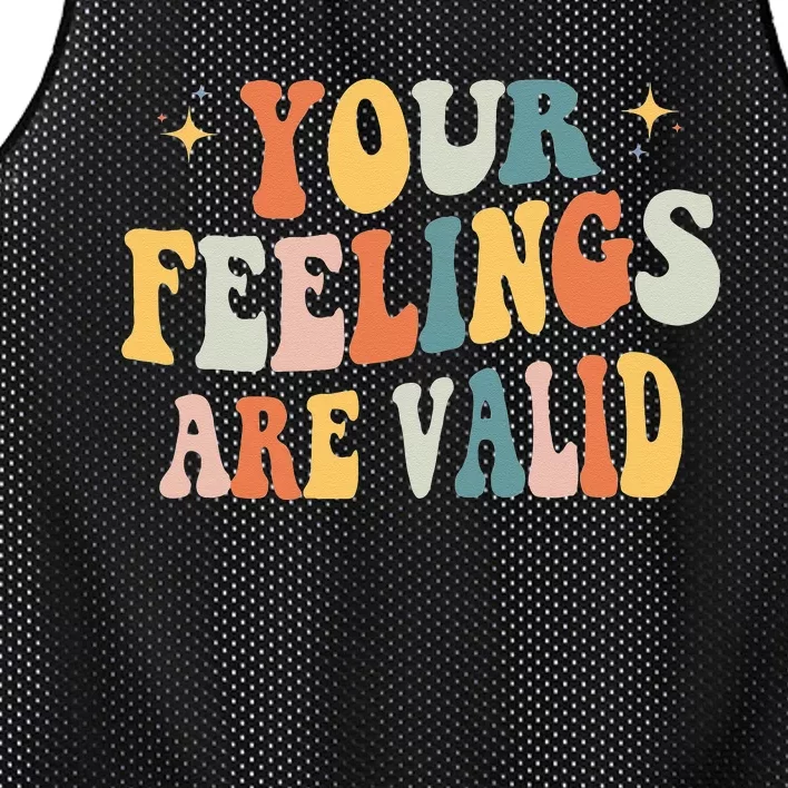 Your Feelings Are Valid Cute Retro Mental Health Awareness Mesh Reversible Basketball Jersey Tank