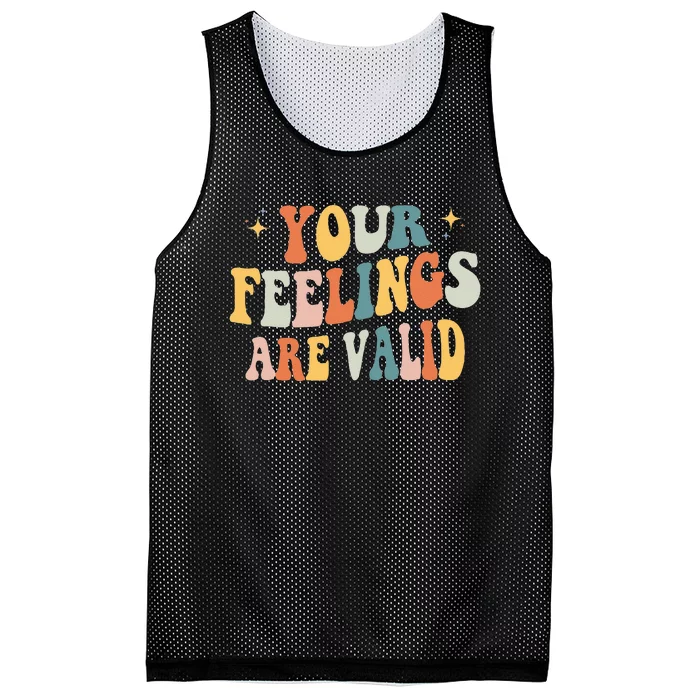 Your Feelings Are Valid Cute Retro Mental Health Awareness Mesh Reversible Basketball Jersey Tank