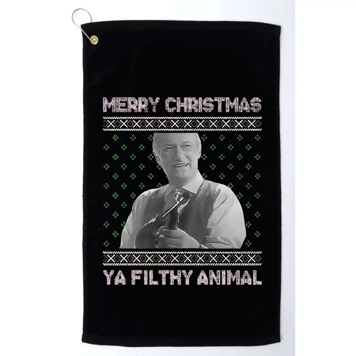 Ya Filthy Animal Tacky Merry Christmas Sweater Platinum Collection Golf Towel