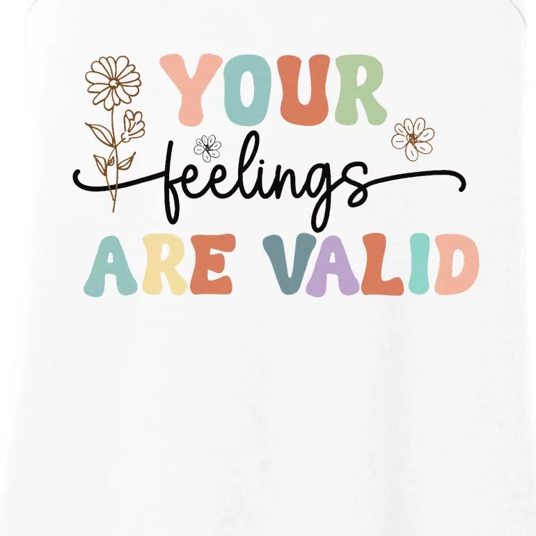 Your Feelings Are Valid Cute Retro Mental Health Awareness Ladies Essential Tank