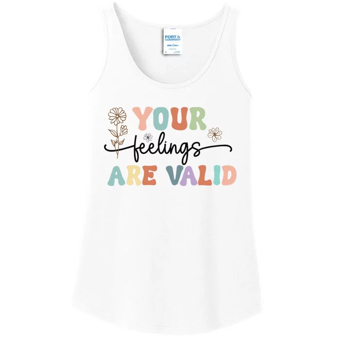 Your Feelings Are Valid Cute Retro Mental Health Awareness Ladies Essential Tank