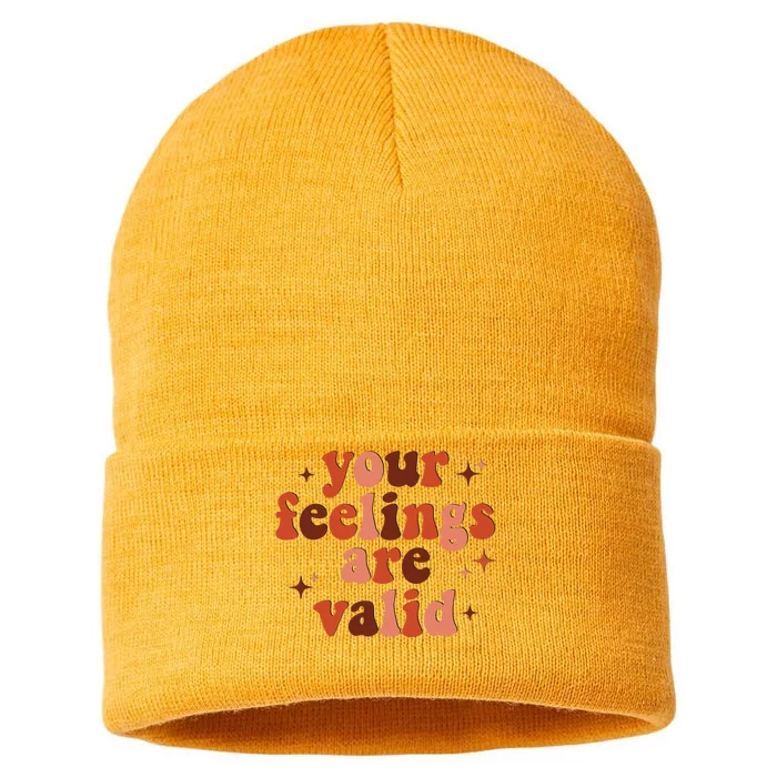 Your Feelings Are Valid Mental Health Matters Awareness Sustainable Knit Beanie