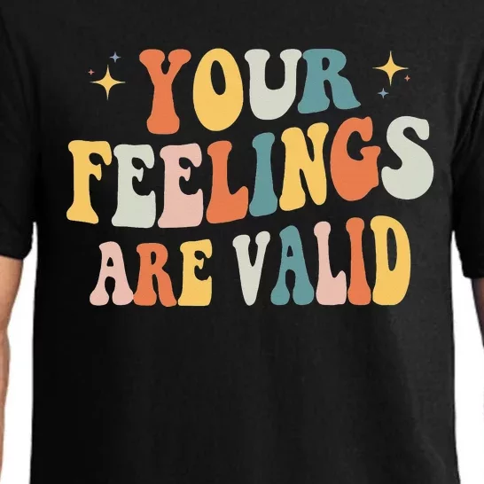 Your Feelings Are Valid Cute Retro Mental Health Awareness Pajama Set