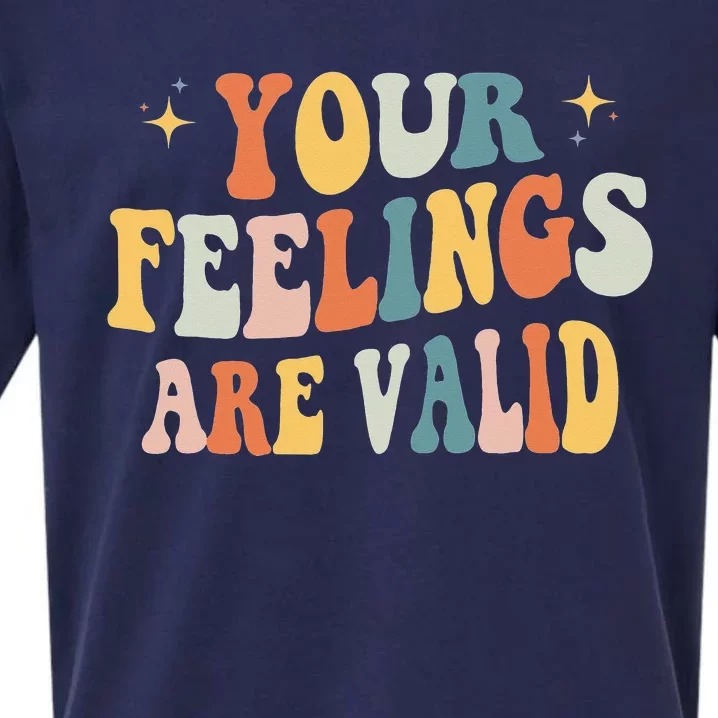 Your Feelings Are Valid Cute Retro Mental Health Awareness Sueded Cloud Jersey T-Shirt