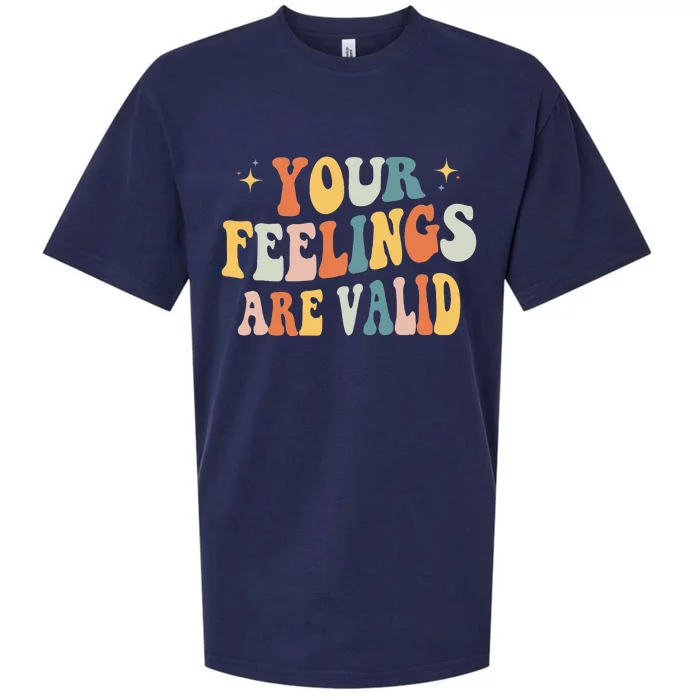 Your Feelings Are Valid Cute Retro Mental Health Awareness Sueded Cloud Jersey T-Shirt