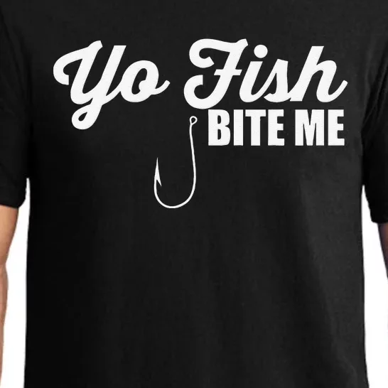 Yo Fish Bite Me Funny Cute Graphic Fishing Bait Pajama Set