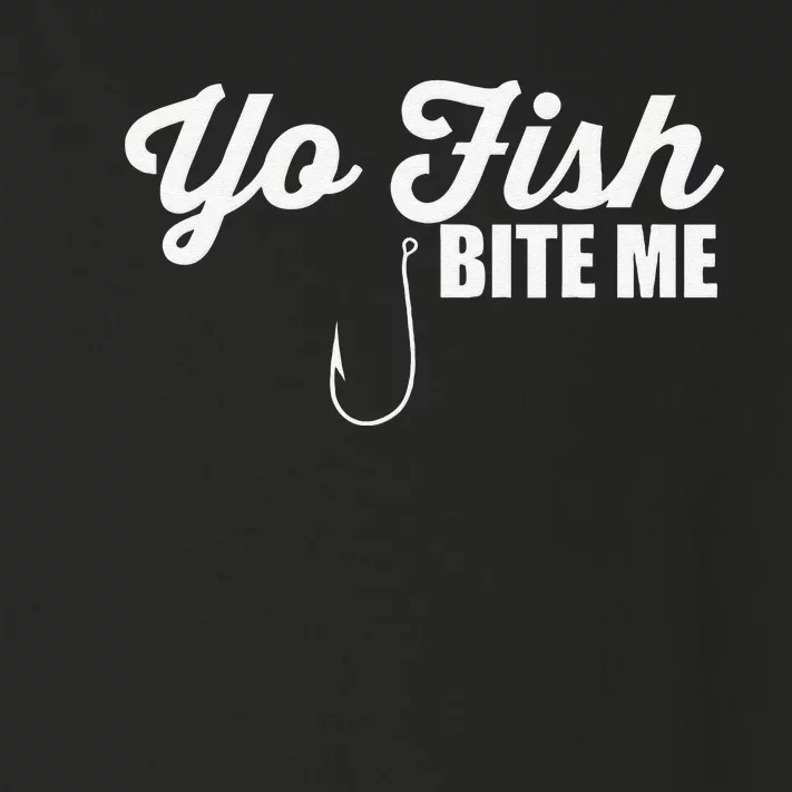 Yo Fish Bite Me Funny Cute Graphic Fishing Bait Toddler Long Sleeve Shirt