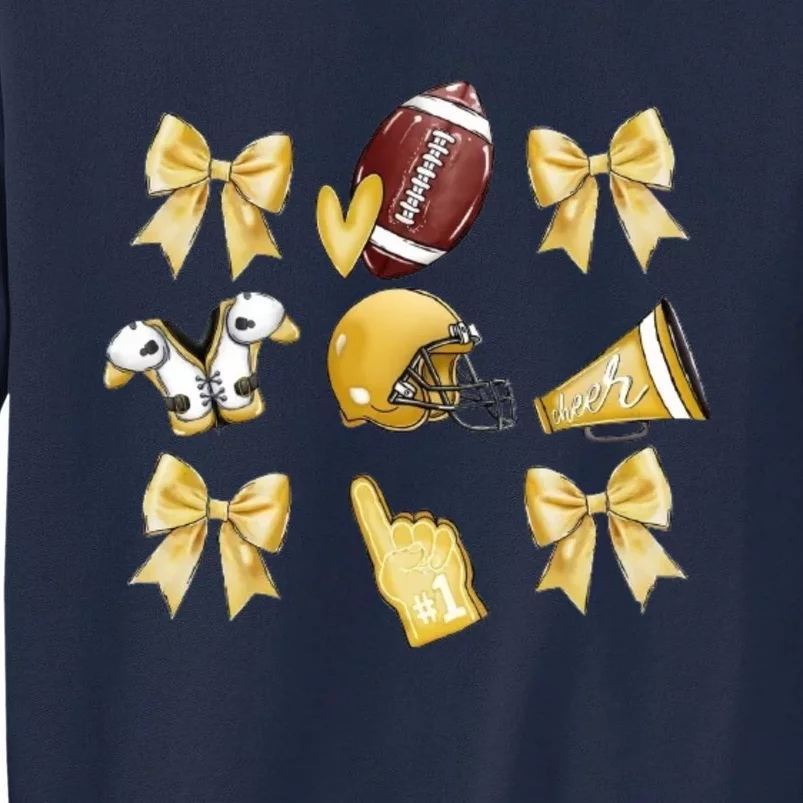 Yellow Football Coquette Yellow Football Game Day Football Tall Sweatshirt