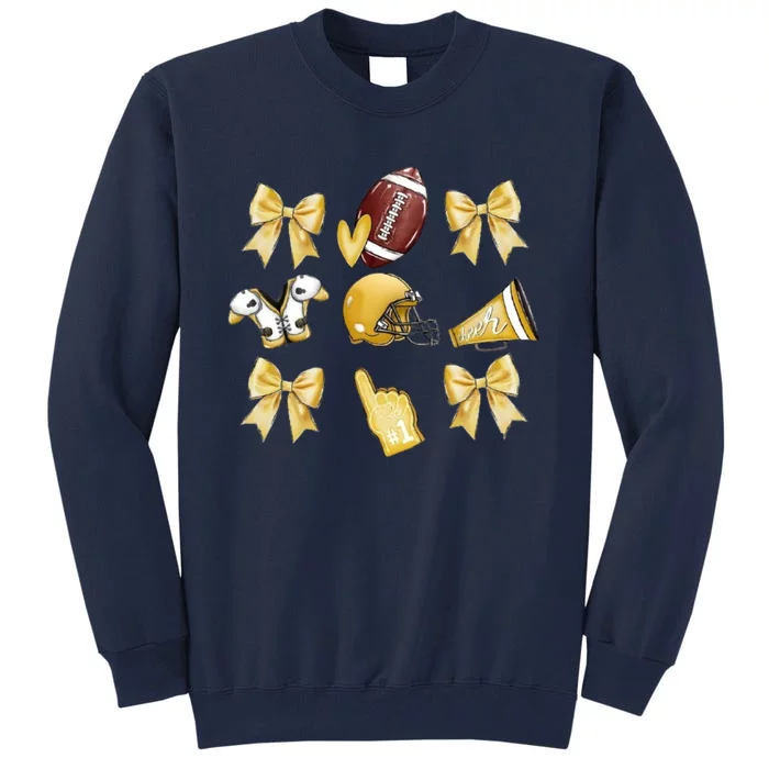 Yellow Football Coquette Yellow Football Game Day Football Tall Sweatshirt