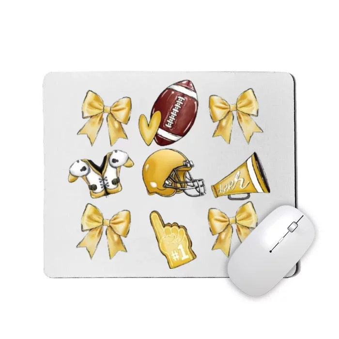 Yellow Football Coquette Yellow Football Game Day Football Mousepad