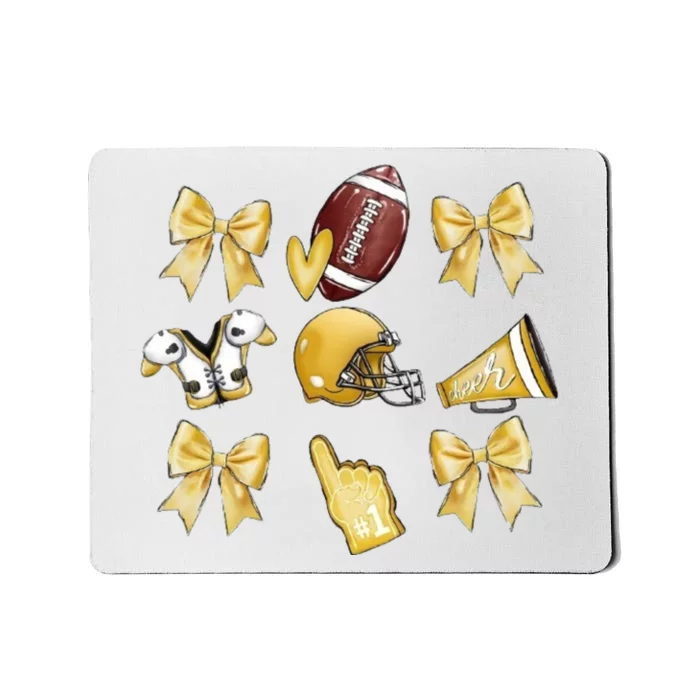 Yellow Football Coquette Yellow Football Game Day Football Mousepad