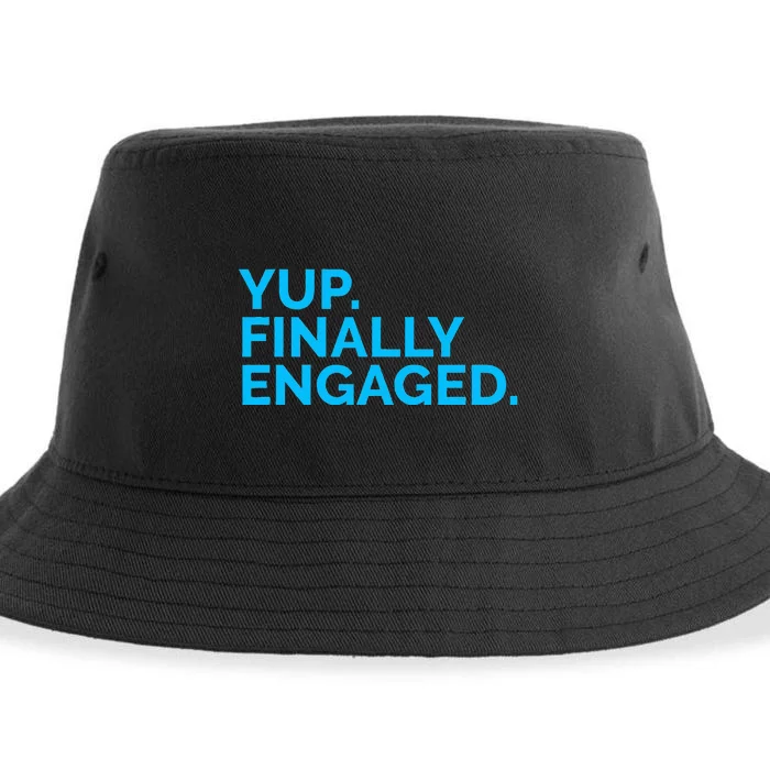 Yup Finally Engaged Sustainable Bucket Hat