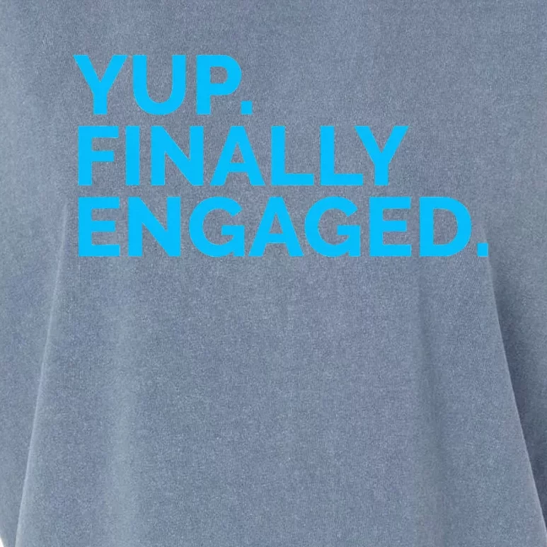 Yup Finally Engaged Garment-Dyed Women's Muscle Tee