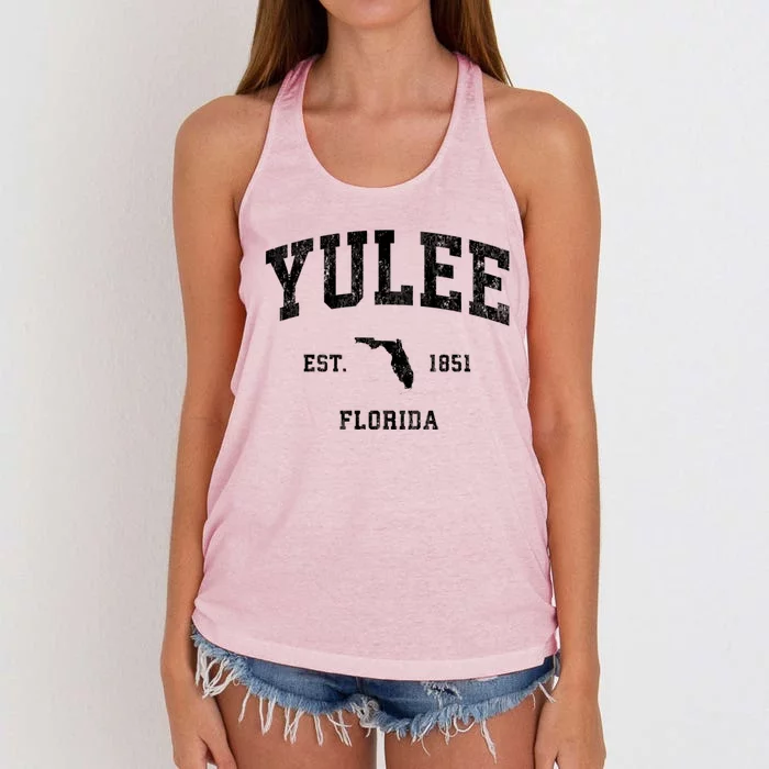 Yulee Florida Fl Vintage Athletic Women's Knotted Racerback Tank