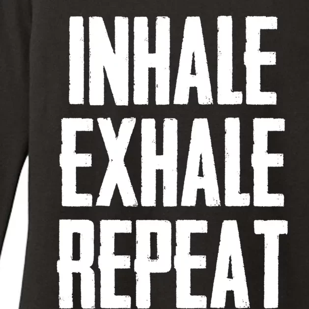 Yoga Funny Gift Inhale Exhale Repeat Inhale Love And Gratitude Gift Womens CVC Long Sleeve Shirt