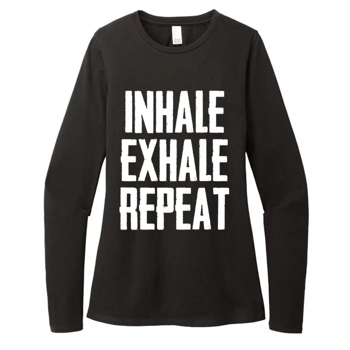 Yoga Funny Gift Inhale Exhale Repeat Inhale Love And Gratitude Gift Womens CVC Long Sleeve Shirt