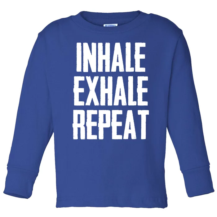 Yoga Funny Gift Inhale Exhale Repeat Inhale Love And Gratitude Gift Toddler Long Sleeve Shirt