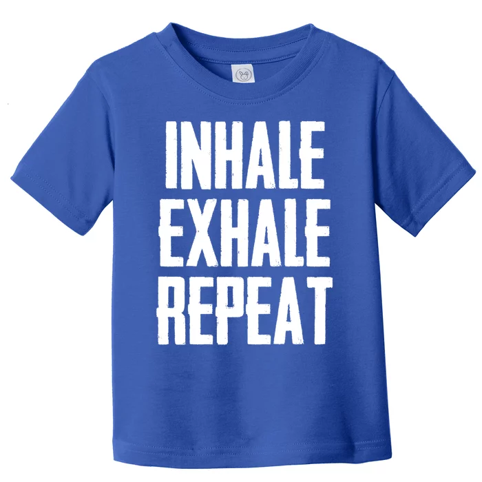 Yoga Funny Gift Inhale Exhale Repeat Inhale Love And Gratitude Gift Toddler T-Shirt