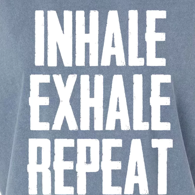 Yoga Funny Gift Inhale Exhale Repeat Inhale Love And Gratitude Gift Garment-Dyed Women's Muscle Tee