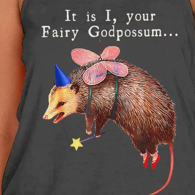 Your Fairy God Possum Funny Opossum Women's Knotted Racerback Tank