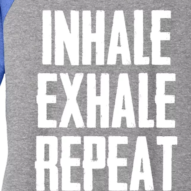 Yoga Funny Gift Inhale Exhale Repeat Inhale Love And Gratitude Cute Gift Women's Tri-Blend 3/4-Sleeve Raglan Shirt