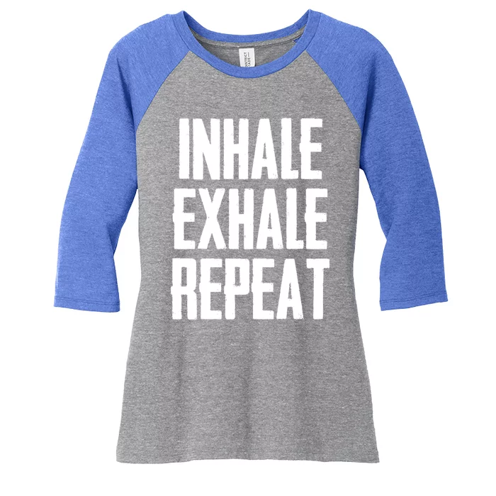 Yoga Funny Gift Inhale Exhale Repeat Inhale Love And Gratitude Cute Gift Women's Tri-Blend 3/4-Sleeve Raglan Shirt