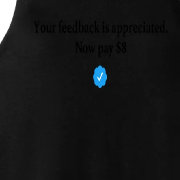 Your Feedback Is Appreciated Now Pay 8 Dollars Funny Elon Meme Ladies Tri-Blend Wicking Tank