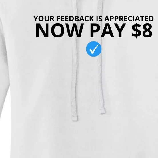 Your Feedback Is Appreciated Now Pay $8 Women's Pullover Hoodie