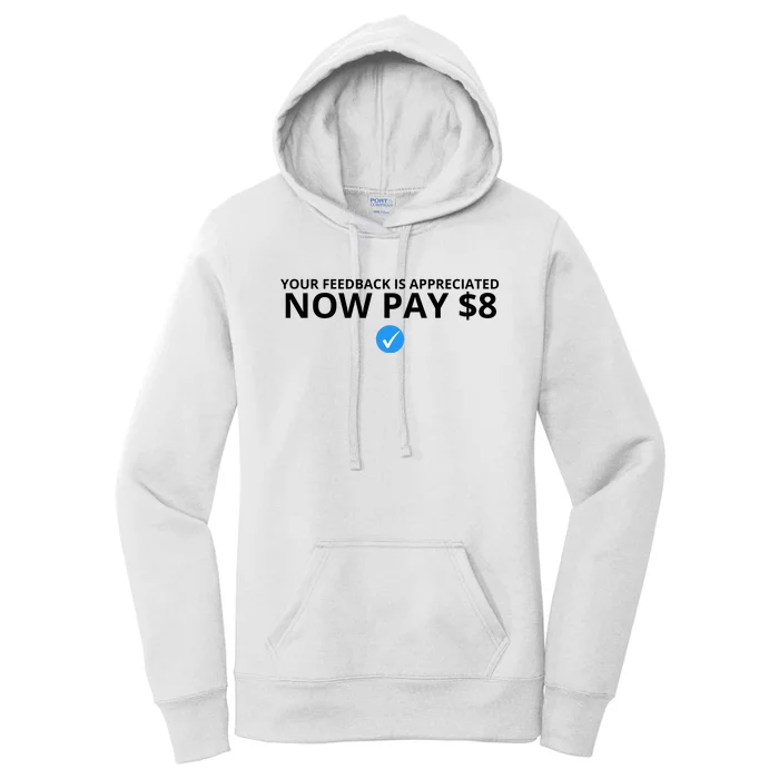 Your Feedback Is Appreciated Now Pay $8 Women's Pullover Hoodie