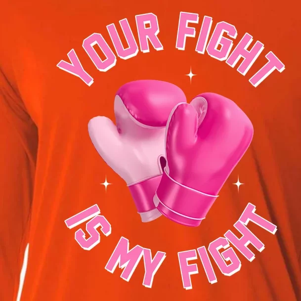 Your Fight Is My Fight Boxing Breast Cancer Awareness Cooling Performance Long Sleeve Crew