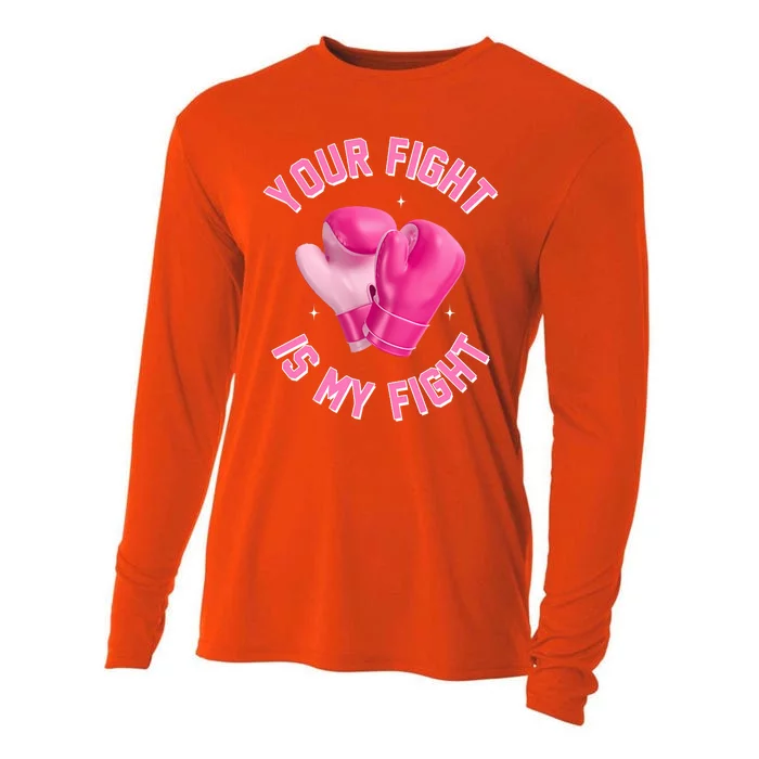 Your Fight Is My Fight Boxing Breast Cancer Awareness Cooling Performance Long Sleeve Crew