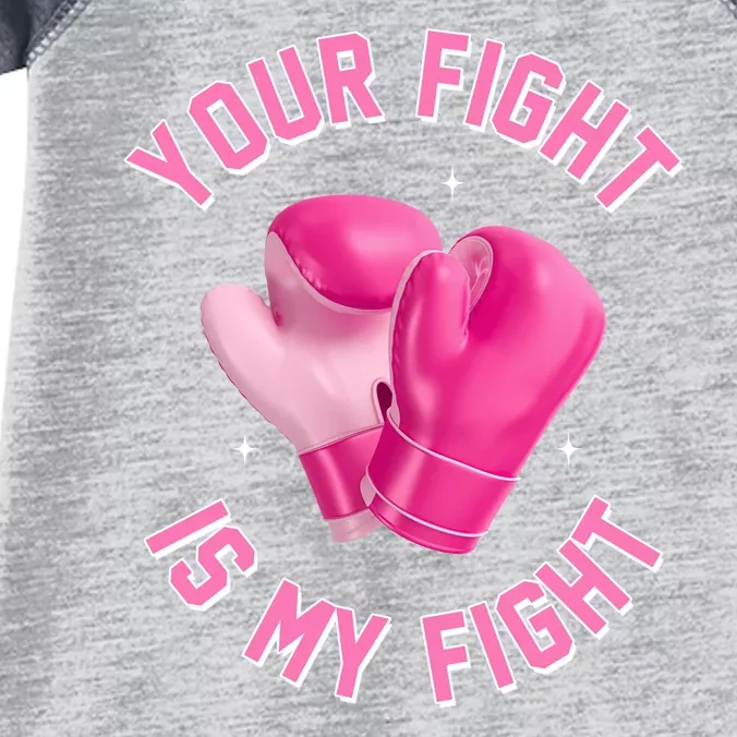 Your Fight Is My Fight Boxing Breast Cancer Awareness Infant Baby Jersey Bodysuit