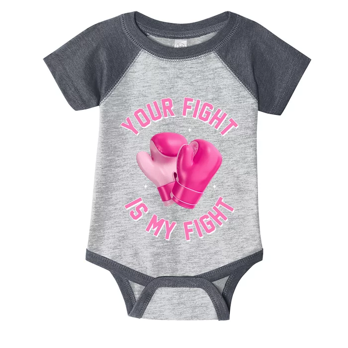 Your Fight Is My Fight Boxing Breast Cancer Awareness Infant Baby Jersey Bodysuit