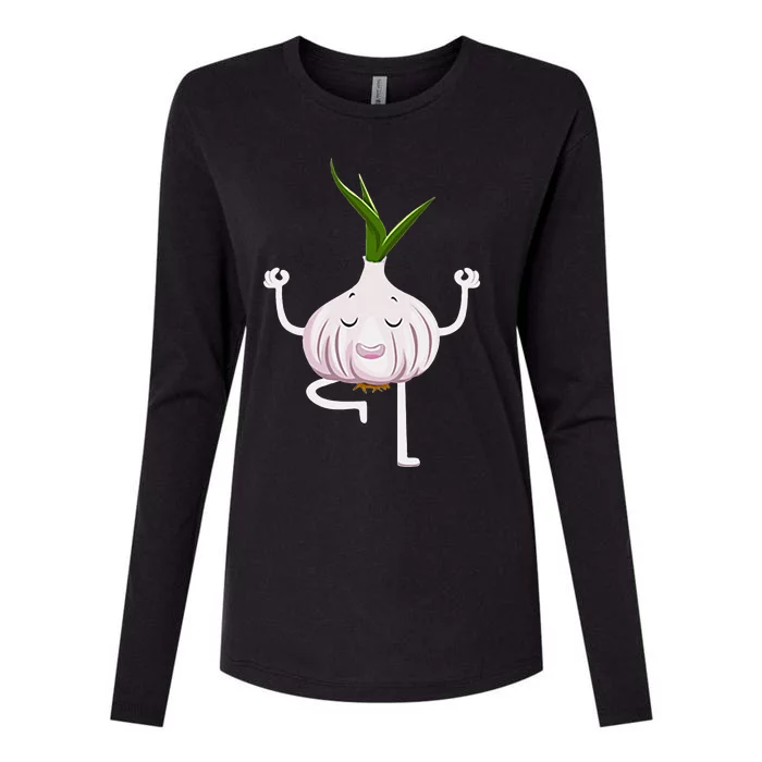 Yoga Fitness Instructor Garlic Lover Vegetable Farmer Womens Cotton Relaxed Long Sleeve T-Shirt