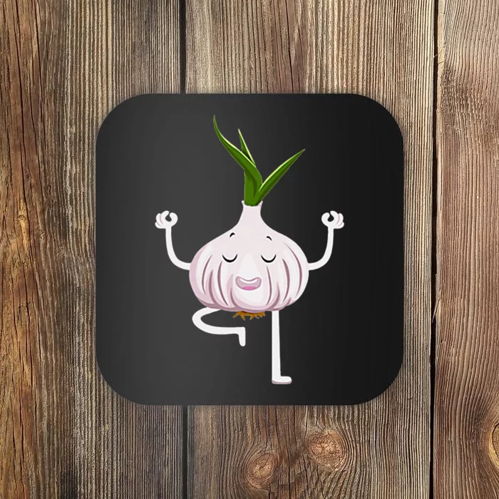 Yoga Fitness Instructor Garlic Lover Vegetable Farmer Coaster