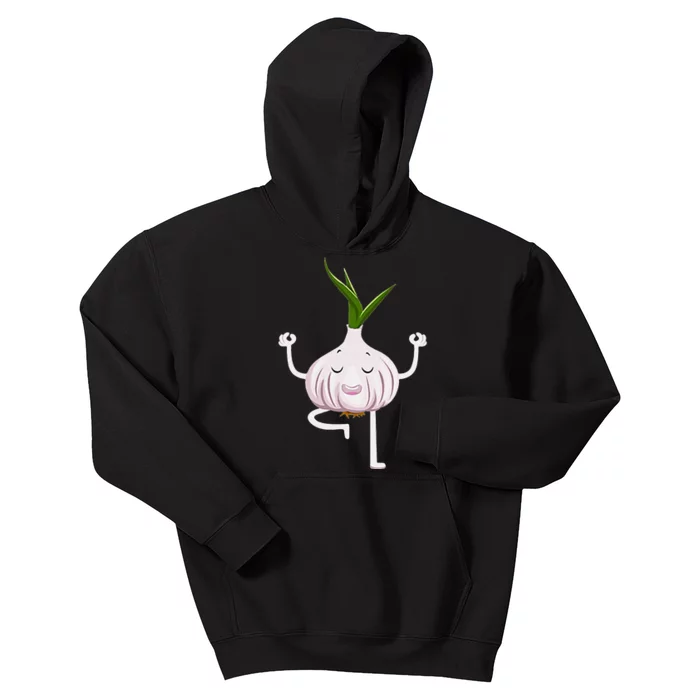 Yoga Fitness Instructor Garlic Lover Vegetable Farmer Kids Hoodie