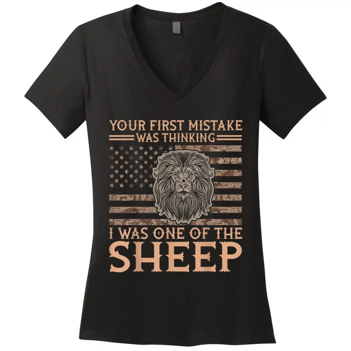 Your First Mistake Was Thinking I Was A Patriotic Flag Women's V-Neck T-Shirt