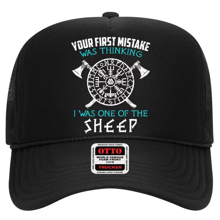 Your First Mistake Viking Norse High Crown Mesh Trucker Hat